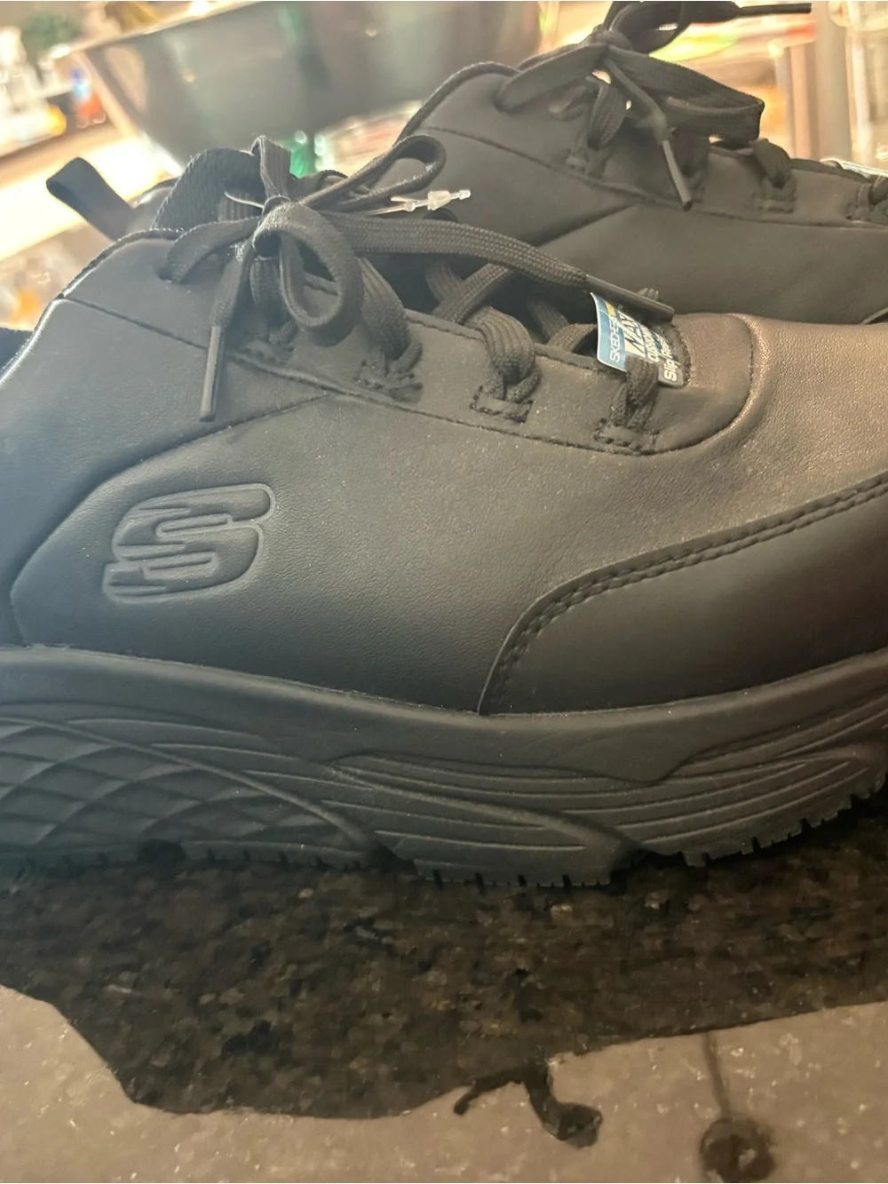 Skechers Men's Black MAX Cushioning Lace-Up Sneakers